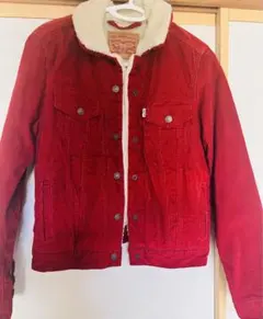 ⭐︎超美品Levi’sコーデュロイ 中ボア レディースジャケット 赤　XSサイズ