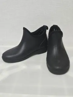 レインブーツ 22〜22.5cm 黒 ショート 長靴 防水 レディース　キッズ