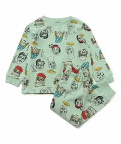 新品90.120　いい顔柄長袖パジャマ