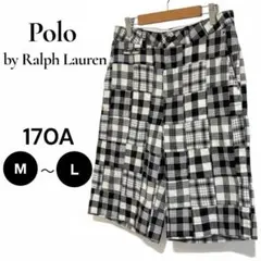 【美品】Poloラルフローレン パッチワークハーフパンツモノトーン 綿100%のサムネイル