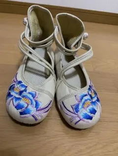 チャイナ靴 中国風フラットシューズ 刺繍