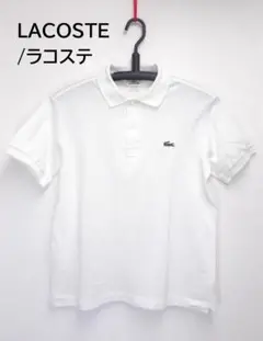 新品タグ付き　ラコステポロシャツ　ホワイト　サイズ3 MからL相当 lac-l1312.jpg