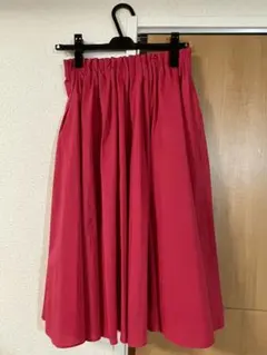 ラボラトリーワーク　タックギャザー　スカート　ピンクスカート　ウエストゴム　美品のサムネイル