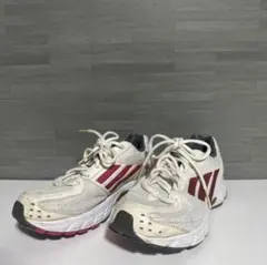 アディダス スニーカー ホワイト×ピンク レディース ランニングシューズ 23㎝