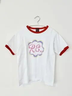 Re. アールイードット リンガーロゴTシャツ ホワイト レッドのサムネイル