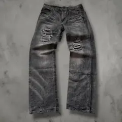 00s archive/opium denim pants/leather/M