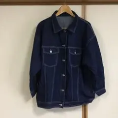 ダークブルー デニムジャケット オーバーサイズ