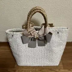 レクリエイティブホワイトツイード トートバッグ - メルカリ