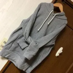 美シルエット　ラグランスリーブ　パーカー グレー　サイズM