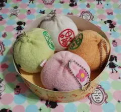 エイコー 中華まんじゅうくん 蒸籠入りぬいぐるみ 4個Ver レトロ 希少のサムネイル