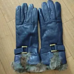 Sermoneta gloves 本革 ファー付き手袋 イタリア製のサムネイル