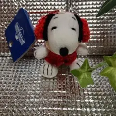 スヌーピー ぬいぐるみキーホルダー 赤
