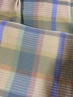 パステルチェック ドレープカーテン２枚セット