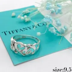 極美品 鏡面仕上 オールドティファニー トリプル ラビングハート リング9.5号