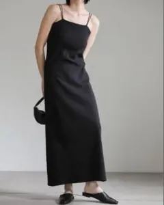 セレクトモカ　ダブルストラップカップ付きリブキャミワンピース　フリーサイズ