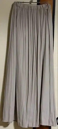 ライトグレー プリーツスカート Lサイズ