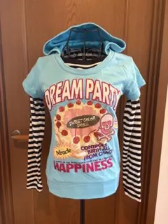 平成女児　y2kコーデ フード付き長袖カットソー 160