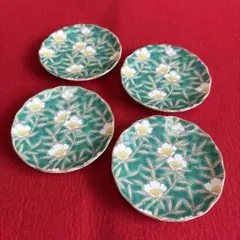 未使用　有田焼　明宝窯　金彩草花　錦和皿　小皿　取皿　4客セットのサムネイル