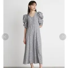 【中古】リリーブラウン フェイクチュールフラワーワンピース