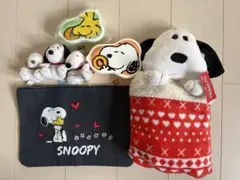 Snoopy スヌーピー ぬいぐるみ マスコット ハンカチ 3点セット - メルカリ