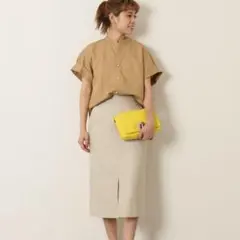 【美品】スピック＆スパン ポケットツキタイトスカート ベージュ