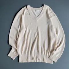 26SS✨IENA　カットオフカラーVネックプルオーバー　ニット　現行　洗える