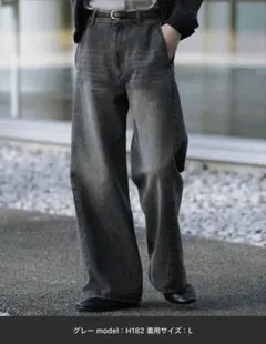 WYM LIDNM CURVED FLARE DENIM SLACKS 未使用のサムネイル