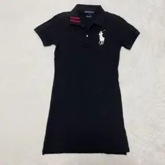 ラルフローレン ポロシャツ ミニワンピース ブラック ロゴ