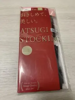アツギ ブラック ストッキング ひざ下丈 22-25cm 2足組 黒