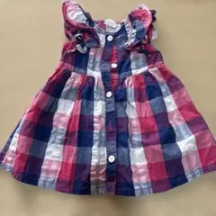 チェック柄フリルワンピース 80