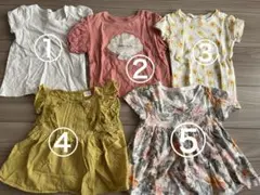 キッズ向け半袖トップス5点セット