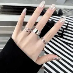 指輪 チャーム 3点セット アクセアリー リング シルバー レディース メンズ