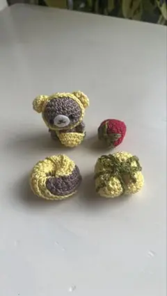 あみぐるみクマとスイーツセット