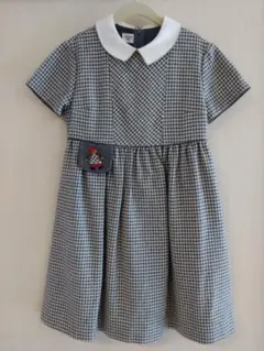Familiar チェック柄 秋冬用半袖ワンピース 110
