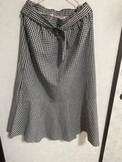 ギンガムチェック ロングスカート 約90cm