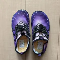 キッズ　マリンシューズ　18cmくらい(EUR 29)紫 ドット模様