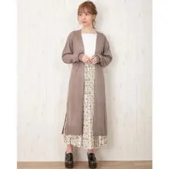 ・ INGNI  12Gリブロングカーデ  ベージュ 新品