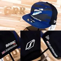 レア/未使用【ニューエラ×チーム国光】限定コラボ レイ キャップ サメ 青×黒