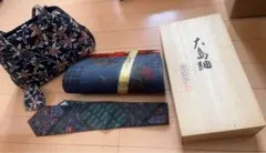 和柄　ハンドバッグ　ネクタイ　大島つむぎのまとめ売り和装小物 本場大島紬