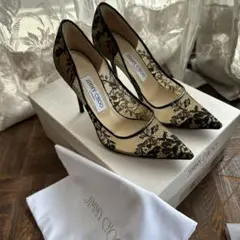 JIMMY CHOO ABEL ブラックレース ハイヒール 36.5