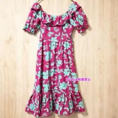 リゾートワンピース♡ハワイアン フラダンス タヒチアン♡花ボタニカル♡リゾート