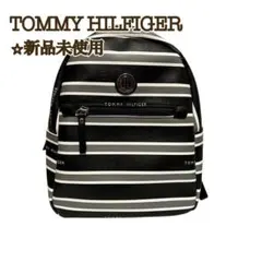 【新品】トミーヒルフィガー リュック バックパック ストライプ 黒のサムネイル