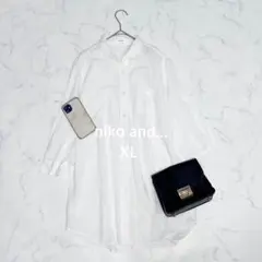 ニコアンド/シャツ/長袖/ロング丈/白/コットン混/プルオーバー/美品✨️のサムネイル