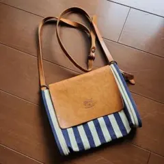 IL BISONTE ストライプショルダーバッグ