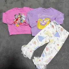 【used】 プリンセス ラプンツェルトレーナー ズボン100cm 3点set