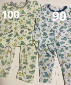ベビーパジャマ 車柄 長袖セット 90cm 100cm