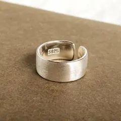 シルバー925 マット仕上げ ヴィンテージリング オープンリング シンプル