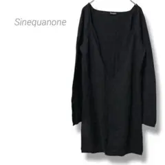 【シネカノン】Sinequanone Vネックチュニックニット ロング ブラック