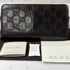 極美品 GUCCI 長財布 ラウンドファスナー シマ マイクロシマ 011