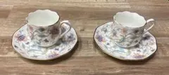 NARUMI BONE CHINA ナルミ ティーカップ ソーサー 日本製 ペア